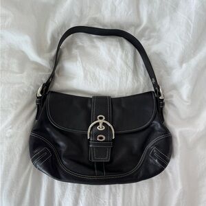 Coach Black Leather Shoulder Bag